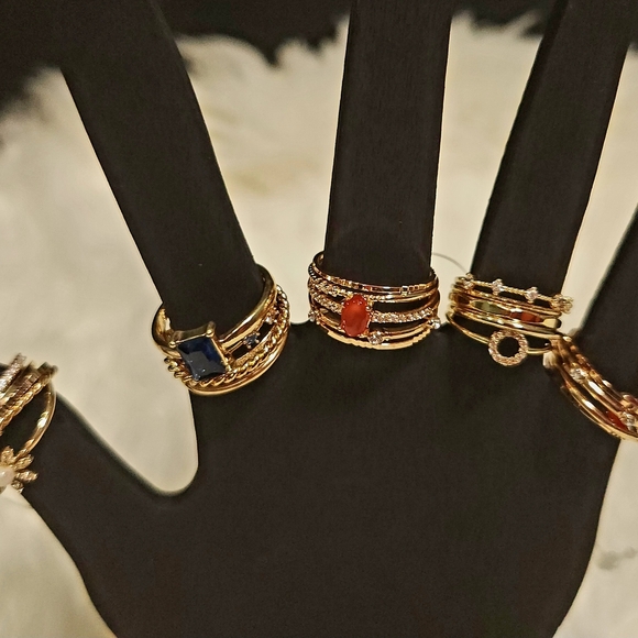 Francesca's Collections Gold Stacking Rings Set - Picture 5 of 6